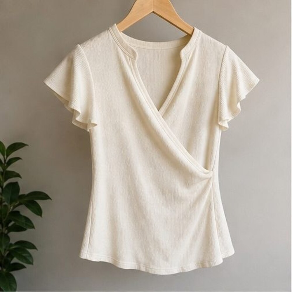 Cream Ruffle Blouse